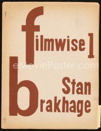 5d159 STAN BRAKHAGE New Haven Film Society magazine '61 Filmwise bio of experimental filmmaker!