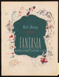 5d074 FANTASIA program '42 great images of Mickey Mouse & others, Disney musical cartoon classic!