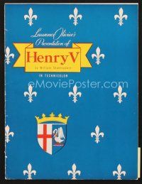 5d080 HENRY V program '47 Laurence Olivier in William Shakespeare's classic play!