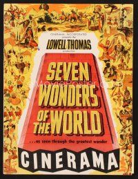 5d101 SEVEN WONDERS OF THE WORLD program '56 travelogue of the famous landmarks in Cinerama!