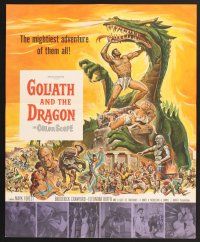 5d277 GOLIATH & THE DRAGON promo brochure '60 fantasy art of Mark Forest battling the giant beast!