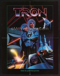 5d309 TRON promo brochure '82 Walt Disney sci-fi, Jeff Bridges!
