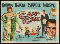 5d329 CAN-CAN Spanish herald '60 Frank Sinatra, Shirley MacLaine, Chevalier & Louis Jourdan!