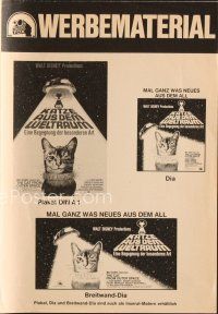 5d344 CAT FROM OUTER SPACE German pressbook '78 Walt Disney sci-fi, wacky alien feline!