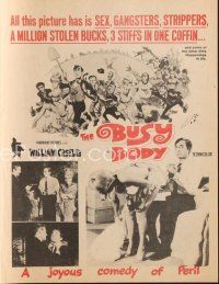 5d023 BUSY BODY herald '67 William Castle, great wacky art of entire cast by Frank Frazetta!
