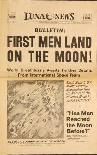 5d028 FIRST MEN IN THE MOON herald '64 Ray Harryhausen, H.G. Wells, cool newspaper design!