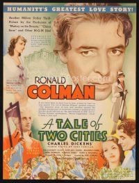 5d048 TALE OF TWO CITIES herald '35 Ronald Colman, Elizabeth Allan, written by Charles Dickens!