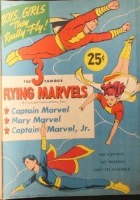 5d200 FLYING MARVELS paper doll set '45 Captain Marvel, Mary & Captain Marvel Jr!