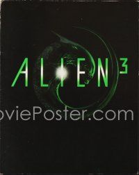 5d254 ALIEN 3 promo brochure '92 Sigourney Weaver, 3 times the danger, 3 times the terror!