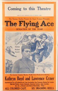 5d273 FLYING ACE promo brochure '26 all-black aviation, greatest airplane thriller ever produced!