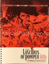 5d287 LAST DAYS OF POMPEII promo brochure'60 art of mighty Steve Reeves in fiery summit of spectacle