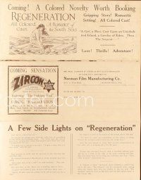 5d314 ZIRCON/REGENERATION/CRIMSON SKULL/GREEN EYED MONSTER/BULL-DOGGER promo brochure '20s 5-bill!