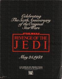 5d296 RETURN OF THE JEDI promo brochure '83 Lucas classic, advertised as Revenge of the Jedi!