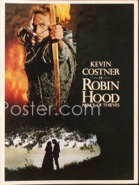 5d298 ROBIN HOOD PRINCE OF THIEVES promo brochure '91 cool image of Kevin Costner w/flaming arrow!