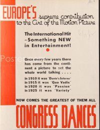 5d227 CONGRESS DANCES trade ad '31 artwork of pretty Lilian Harvey & Conrad Veidt!