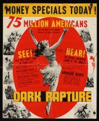 5d228 DARK RAPTURE trade ad '38 filmed & recorded on the Denis-Roosevelt Belgian Congo expedition!