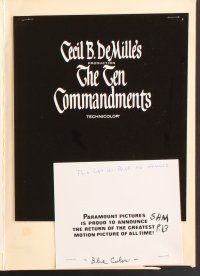 5d206 TEN COMMANDMENTS ad layout R60s Cecil B. DeMille classic starring Heston & Brynner!