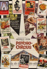 5e007 LOT OF 68 FOLDED ONE-SHEETS '50s-90s Psycho Circus, James Bond, Tarzan & many more!