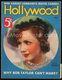 5e077 HOLLYWOOD magazine July 1936 portrait of pretty Irene Dunne by Edwin Bower Hesser!