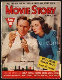 5e087 MOVIE STORY magazine April 1939 c/u of Hedy Lamarr & Spencer Tracy in I Take This Woman!