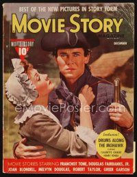 5e095 MOVIE STORY magazine December 1939 Claudette Colbert & Henry Fonda in Drums Along the Mohawk!