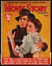 5e085 MOVIE STORY magazine February 1939 portrait of Tyrone Power & Nancy Kelly from Jesse James!