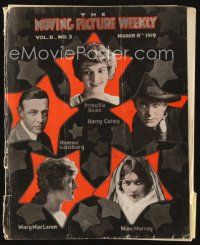 5e050 MOVING PICTURE WEEKLY exhibitor magazine March 8, 1919 cartoon Chaplin, Hello Mars, posters!