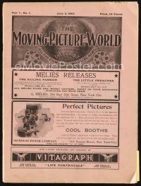 5e042 MOVING PICTURE WORLD exhibitor magazine July 2, 1910 great western one-sheet shown!