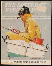 5e141 SATURDAY EVENING POST magazine April 29, 1939 wonderful fisherman art by Norman Rockwell!