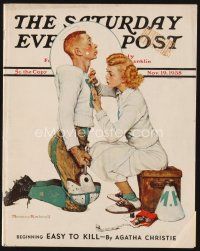 5e140 SATURDAY EVENING POST magazine November 19, 1938 art of football player by Norman Rockwell!