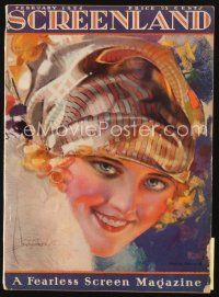 5e112 SCREENLAND magazine February 1924 cool art of pretty Marion Davies by Rolf Armstrong!