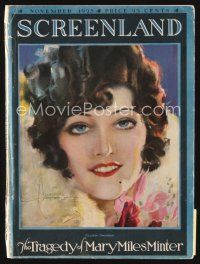 5e117 SCREENLAND magazine November 1923 incredible artwork of Gloria Swanson by Rolf Armstrong!