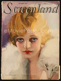 5e120 SCREENLAND magazine October 1927 art of Dolores Costello by Anita Parkhurst, Louise Brooks!