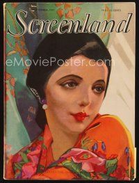 5e119 SCREENLAND magazine September 1927 great colorful art of Jetta Goudal by Anita Parkhurst!