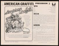 5e312 AMERICAN GRAFFITI pressbook '73 George Lucas teen classic, it was the time of your life!