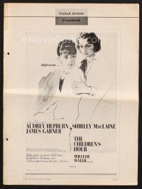 5e322 CHILDREN'S HOUR pressbook '62 Audrey Hepburn & Shirley MacLaine, directed by William Wyler!