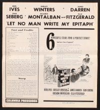5e358 LET NO MAN WRITE MY EPITAPH pressbook '60 Burl Ives, Shelley Winters, James Darren,Jean Seberg