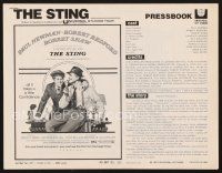 5e395 STING pressbook '74 best artwork of con men Paul Newman & Robert Redford by Richard Amsel!