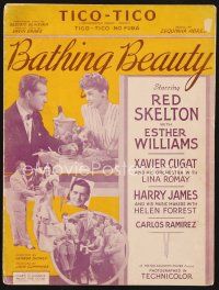 5e253 BATHING BEAUTY sheet music '44 Red Skelton, sexy Esther Williams, Tico-Tico!