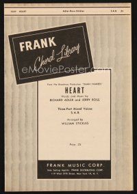 5e265 DAMN YANKEES stage play sheet music '55 George Abbott's play on Broadway, Heart!