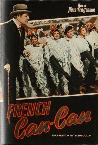 5e184 FRENCH CANCAN German program '55 Jean Renoir, different images of Moulin Rouge showgirls!