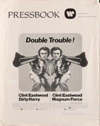 5e326 DIRTY HARRY/MAGNUM FORCE pressbook '75 Clint Eastwood, double trouble!