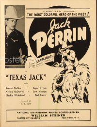 5e401 TEXAS JACK pressbook '35 cowboy Jack Perrin & Starlight The Wonder Horse!