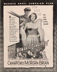5e406 THIS WOMAN IS DANGEROUS pressbook '52 Joan Crawford was part Ritz, part racket, all exciting!