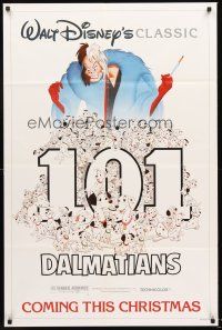 5f671 ONE HUNDRED & ONE DALMATIANS advance 1sh R85 most classic Walt Disney canine family cartoon!