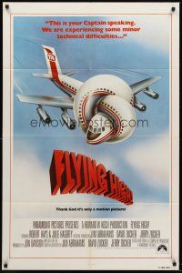 5f028 AIRPLANE int'l 1sh '80 zany parody by Jim Abrahams and David & Jerry Zucker, Flying High!