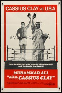 5f025 A.K.A. CASSIUS CLAY int'l 1sh '70 champion boxer Muhammad Ali & Statue of Liberty in ring!