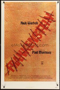 5f194 ANDY WARHOL'S FRANKENSTEIN 1sh '74 Paul Morrissey, great image of title in stitches!