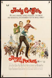 5f196 ANGEL IN MY POCKET 1sh '69 ex-Marine-turned-preacher Andy Griffith, Jerry Van Dyke