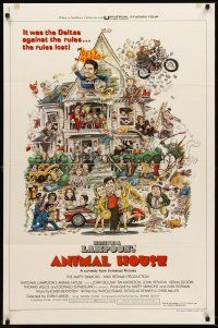 5f198 ANIMAL HOUSE style B 1sh '78 John Belushi, Landis classic, art by Nick Meyerowitz!